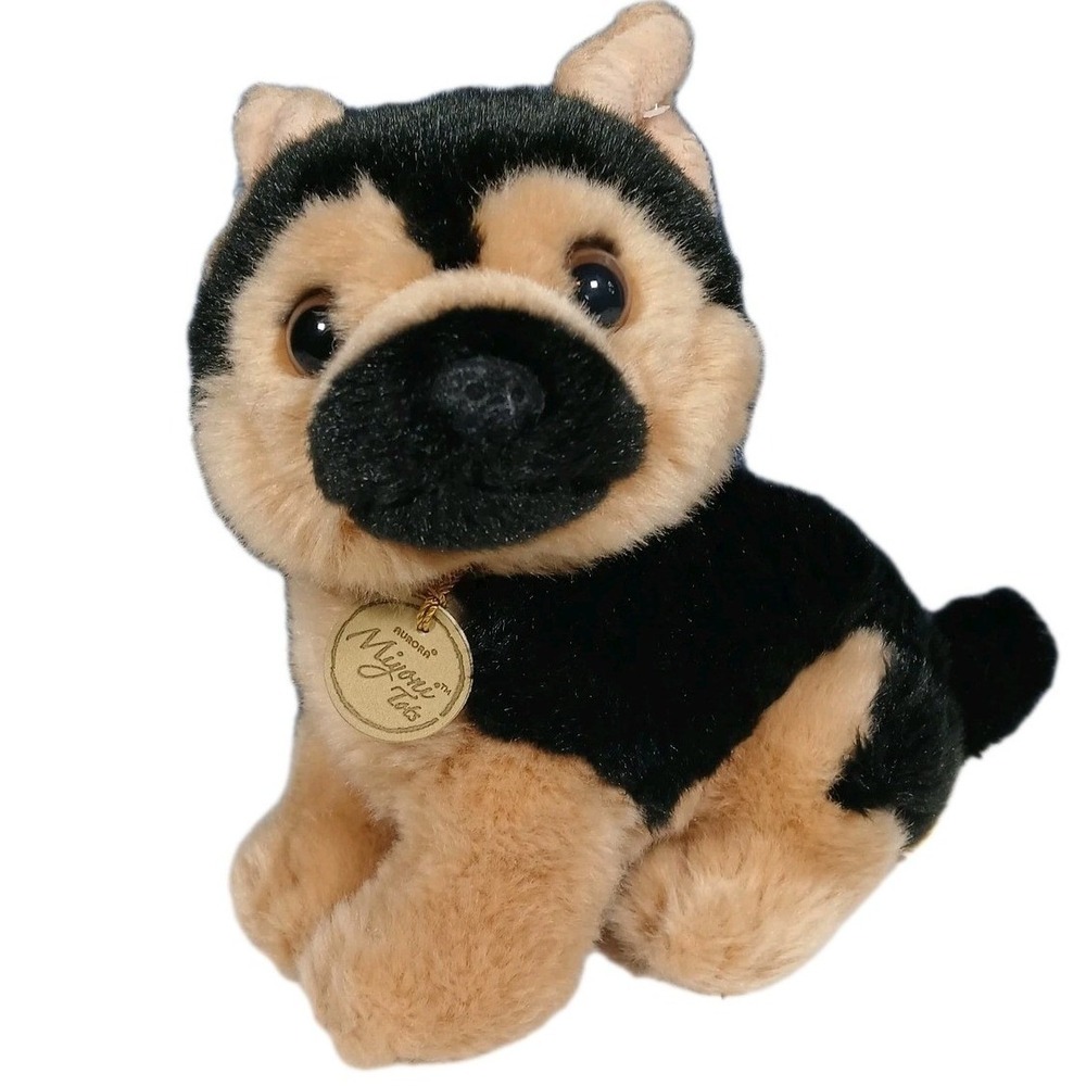 Aurora Miyoni Tots German Shepherd Puppy Plush Stuffed Animal Black Tan 7.5"